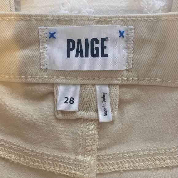Paige Alexis Cargo Barrel Jeans Womens Size 28 Blonde Sand High Waisted Cream - Picture 5 of 7